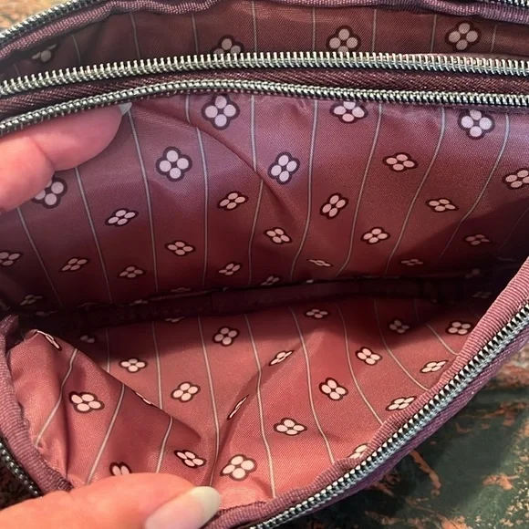NWOT Lug Quilted Crossbody Bag, Plum Color, Double Zipper w/Strap - Picture 7 of 9